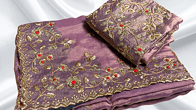 Express Girl Designer Space Silk Saree - Lavendar Express Girl Designer Space Silk Saree - Lavendar