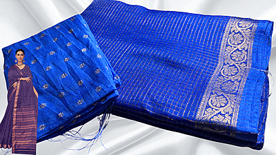 Saisha Binny Silk Check Saree - Ink Blue Saisha Binny Silk Check Saree - Ink Blue
