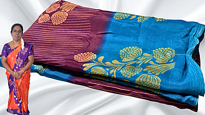 Fini Soft Turkey Line Silk Saree - Dark Plum Fini Soft Turkey Line Silk Saree - Dark Plum