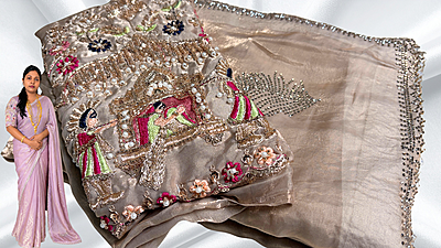 Sonal Light Designer Pallak Saree - Light Choco Sonal Light Designer Pallak Saree - Light Choco