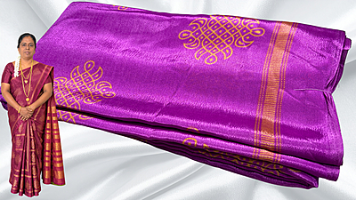 Fini Soft Turkey Kolam Saree - Mag Pink Fini Soft Turkey Kolam Saree - Mag Pink