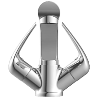 CM-2515 Center Hole Basin Mixer With Swinging Spout With Braided Hoses (Table Mounted Model)