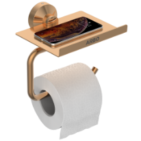 LE-RG-08 Toilet Paper Holder With Shelf (Rose Gold Finish)