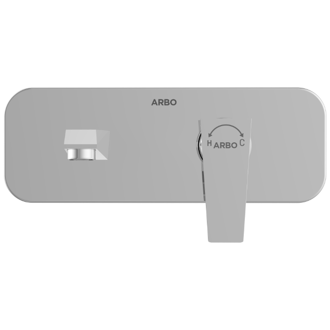 LV-2067 Exposed Part Kit For Single Lever Basin Mixer Wall Mounted With Consisting Of Operative Lever, Basin Spout & Wall Flange
