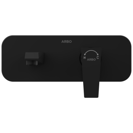 LV-MB-2029 Concealed Body For Single Lever Basin Mixer Wall Mounted With Exposed Part Kit, Consisting Of Operative Lever, Basin Spout & Wall Flange (Matt Black)