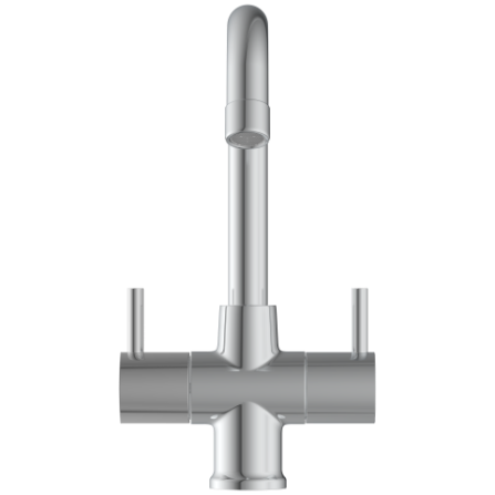 LX-1315 Center Hole Basin Mixer With Swinging Spout With Braided Hoses (Table Mounted Model)