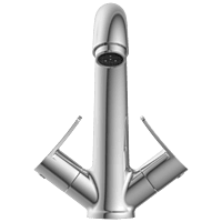 PR-2115 Center Hole Basin Mixer With Braided Hoses (Table Mounted Model)