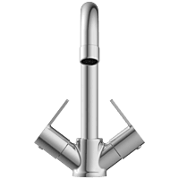 RL-4615 Center Hole Basin Mixer With Swinging Spout With Braided Hoses (Table Mounted Model)