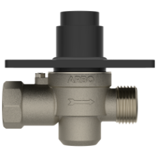 MP-MB-5217 Metropole Forged Brass WC Flush Valve 32mm (1.25" Inch) With Exposed Shut Off Provision & Square Plate (Matt Black)