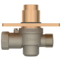 MP-RG-5217 Metropole Forged Brass WC Flush Valve 32mm (1.25" Inch) With Exposed Shut Off Provision & Square Plate (Rose Gold)