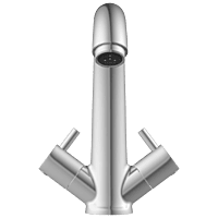 EL-1815 Center Hole Basin Mixer With Swinging Spout With Braided Hoses (Table Mounted Model)