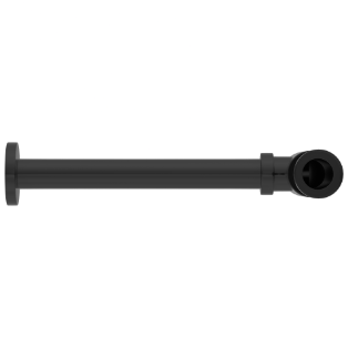 AC-MB-36 Brass Round Bottle Trap With Long Wall Connection Pipe & Wall Flange (Matt Black)