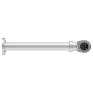 AC-36 Brass Round Bottle Trap With Long Wall Connection Pipe & Wall Flange