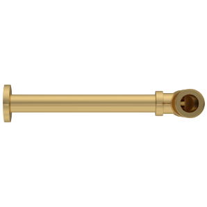 AC-GG-36 Brass Round Bottle Trap With Long Wall Connection Pipe & Wall Flange (Gold)