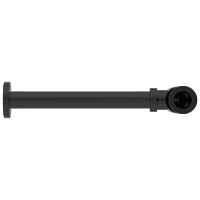 AC-MB-36 Brass Round Bottle Trap With Long Wall Connection Pipe & Wall Flange (Matt Black)