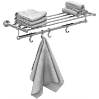 LE-01 Towel Rack With Towel Holder & Hook (Chrome Finish)