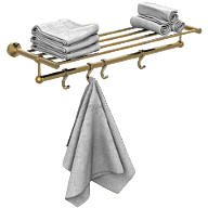 LE-GG-01 Towel Rack With Towel Holder & Hook (Glossy Gold Finish)