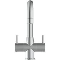 LX-1316 Center Hole Basin Mixer With Swinging Spout With Braided Hoses (Table Mounted Model)