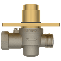 MP-GG-5217 Metropole Forged Brass WC Flush Valve 32mm (1.25" Inch) With Exposed Shut Off Provision & Square Plate (Glossy Gold)