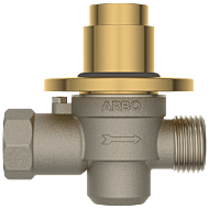 MP-GG-5220 Metropole Forged Brass WC Flush Valve 32mm (1.25" Inch) With Exposed Shut Off Provision & Round Plate (Glossy Gold)