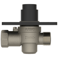 MP-MB-5218 Metropole Forged Brass WC Flush Valve 40mm (1.5" Inch) With Exposed Shut Off Provision & Square Plate (Matt Black)