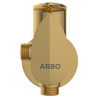 KA-GG-3107 2 Way Angle Cock With Wall Flange (Gold)