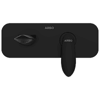 KA-MB-3129 Concealed Body For Single Lever Basin Mixer Wall Mounted With Exposed Part Kit, Consisting Of Operative Lever, Basin Spout & Wall Flange (Matt Black)