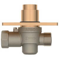 MP-RG-5218 Metropole Forged Brass WC Flush Valve 40mm (1.5" Inch) With Exposed Shut Off Provision & Square Plate (Rose Gold)