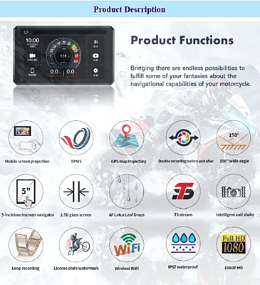 Proplay Q5.5 With Dual Camera & Tyre Pressure Monitoring System