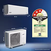 Acer 1.5 Ton 3 Star Smart Split AC (Copper, 5 in 1 Convertible, Anti-Bacterial PM 1.0 Filter, Cools at 55 degree Celsius Temp, 10 Mtrs Long Air Throw, 2025 Model), AR15AS3IO1HLE25