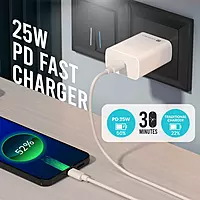 Portronics Adapto 25 Pro 25W Fast Charging Type C Adapter with Type C Charging Cable