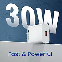 Portronics Adapto 30V USB-A Fast Charging Adaptor (White) (30W Max Output) Fast Charging Protocols