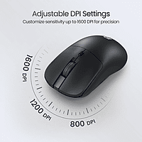 Portronics Toad 33 Wireless Mouse  (Black) with 2.4 GHz Wireless Receiver, Adjustable Sensitivity