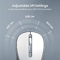 Portronics Toad 34 Wireless Mouse (White) with 2.4 GHz Wireless, Adjustable Sensitivity