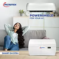 Microtek SMART EM5170+ Automatic Voltage Stabilizer for AC Up to 2.0 Ton Working Power 170V - 270 5V (White)