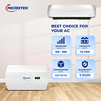 Microtek SMART EM4150+ Automatic Voltage Stabilizer for AC Up to 1.5 Ton Working Power 150V - 280 (White)