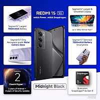REDMI 15 5G (Midnight Black, 128 GB) (6 GB RAM)