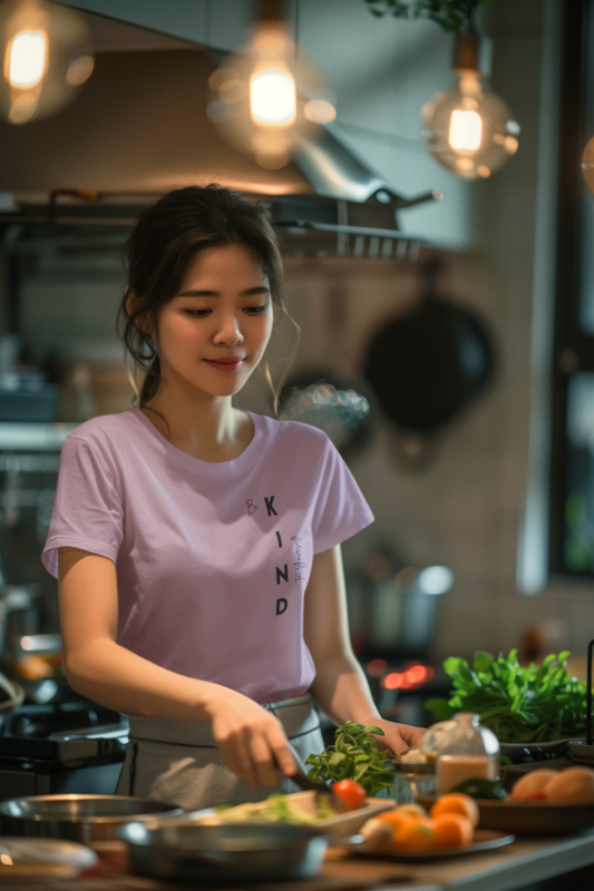 Lilac Round Neck Half Sleeve T-Shirt