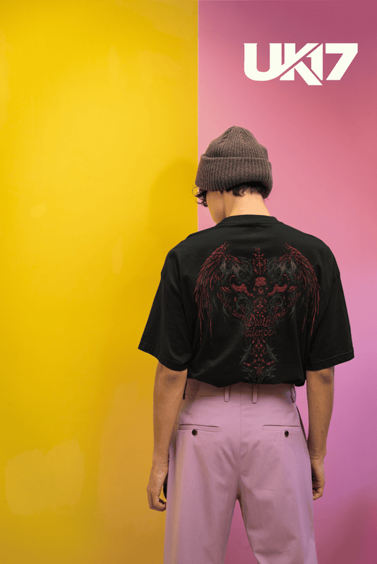 Crimson Silence Oversized Tee