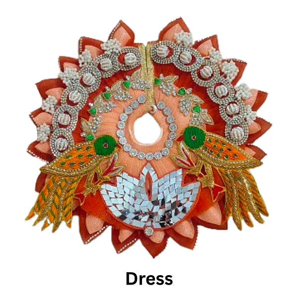 Laddu Gopal Dress With Mala & Mucket Orange