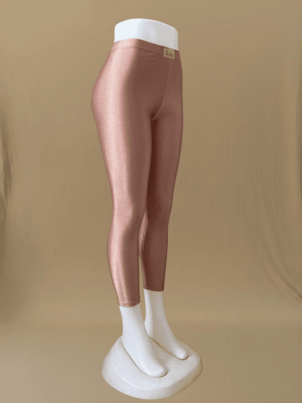 Women Rose Gold Shimmer Leggings