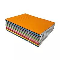 Janrax 9x7"" Pink 80 Page Feint Ruled with Margin Exercise Book WF Paper with 225gsm Manilla Cover