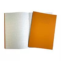 Janrax A4 Orange 80 Page 7mm Squared Paper Exercise Book WF Paper with 225gsm Manilla Cover