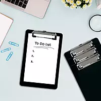 A5 Black Solid Plastic Clipboard - with Ruled Side