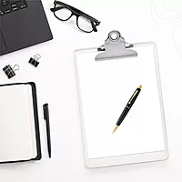 Clear A5 Clipboard with Butterfly Clip with Ruled Side