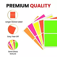 Pack of 8 Fluorescent Red 50x80mm Rectangular Labels