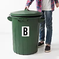 Waterproof Wheelie Bin Black Letter A Sticker