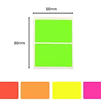 Pack of 8 Pink Fluorescent 50x80mm Rectangular Labels