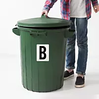 Waterproof Wheelie Bin Black Number 8 Sticker