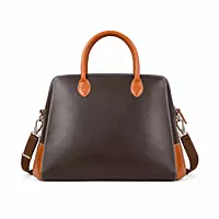 The Belmont Dual-Tone Leather Satchel Executive Handbag